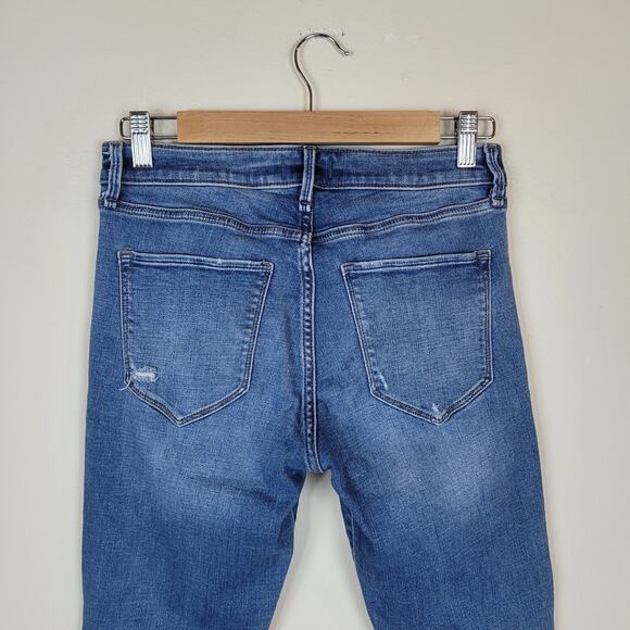Abercrombie & Fitch Jeans 27 4 Blue Denim Harper Low Rise Ankle Y2K Distressed - Picture 4 of 9